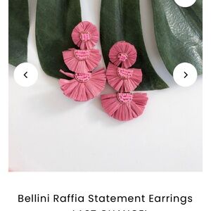Bellini Raffia Statement Earrings Pink Statement Earrings, lightweight and NWOT